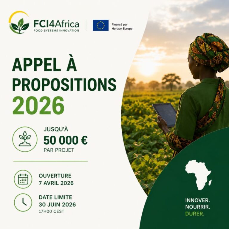 Appel à projets FCI4Africa – Innovation des systèmes alimentaires en Afrique
